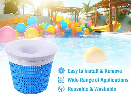 Hitopin 30 Stücke Pool Skimmer Socken, Skimmer Socken, Filter Skimmer Pool, Skimmer Filter Netz, Poolfilter Netz Wiederverwendbar, für Oberflächenskimmer Entfernt Schlacken, Blätter, Haare (Weiß) – Bild 3