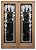 Frosted Glass Wine Door - Vineyard Grapes Trellis - 1D Positive Clear - Grapes & Ivy - 28" x 84" - Knob on Left - Pull Open - Alder Clear