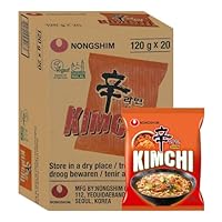 Starry Mart Nong Shim SHIN KIMCHI Ramyun Ramen Noodles 120g (Box of 20 Packets),120 g (Pack of 1)