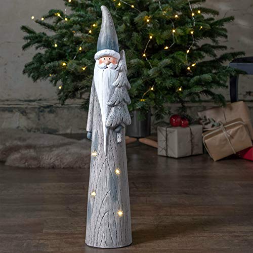 Gärtner Pötschke Star LED Santa Claus Class 70 x 14 x 14 cm, Ceramic, Grey