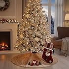 Conjunto Natalino Decorativo Saia para Árvore de Natal e Bota Vermelha em Tecido Tema Papai Noel para Decoração de Natal