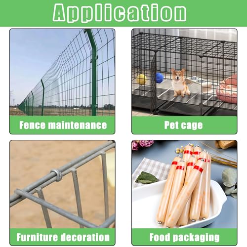 Image of 300 Pcs Hog Rings with Bent Hog Ring Pliers Kit 3 /4 inch 1 /2 inch 3 /8 inch Galvanized Hog Rings for Bagging、DIY Craft、Furniture、Animal Pet Cages、Ropes