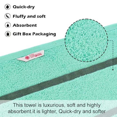 Image of Casa Copenhagen - Egyptian Cotton Exotic 1 Pcs Large Bath Towel (75 X 150cm) Colour : Aque Blue