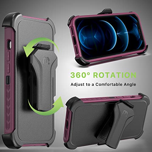 M Mybat Pro RIP12PCS3NXS003 Mybat Pro For Iphone 12/12 Pro Case 6.1 Inch With Belt Clip Holster And Tempered Glass thumb #4