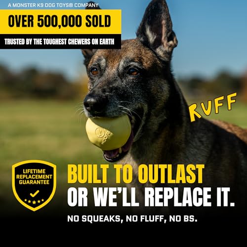 WoofBite Indestructible Dog Ball, Durable Chew Toy for Aggressive Chewers, 3" - image 2
