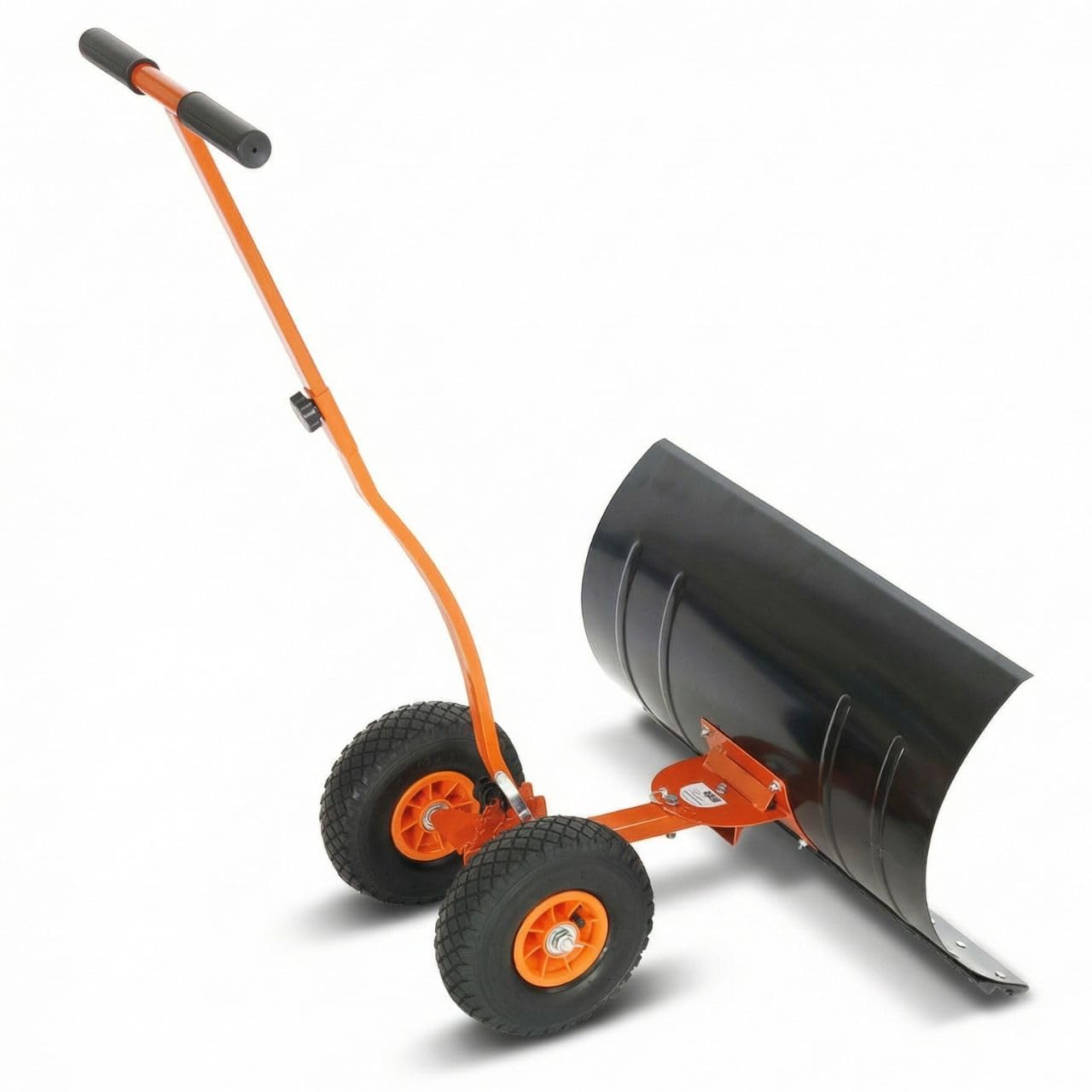 FUXTEC Schneeschaufel auf Rädern FX-SS740, höhenverstellbar - komfortables Schneeräumen, rückenschonender Schneeschieber, Schneeschild 75 cm Arbeitsbreite-Höhe 42 cm, platzsparend da zusammenklappbar