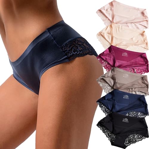 Image of VISSAY Seamless Underwear for Women, No Show Low Rise Cheeky Panties 6 Pack, Laser Cut Breathable Gusset