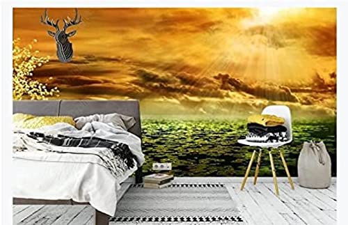 Mer De Nuages ​​Dans Le Lever Du Soleil Méditerranéen De Style Européen Maison Papier Peint 3D Chambre À Coucher Salle De Séjour Mural Murale-300Cm×210Cm Cover