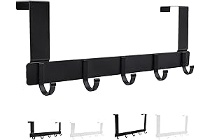 Sturdy Over-the-Door Hooks for Bathroom Convenience (1-Pack, Short, Black)