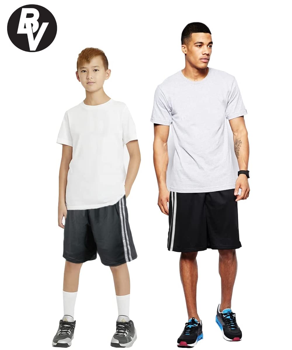 BROOKLYN VERTICAL Basketball-Shorts für Jungen, Netzstoff, mit Taschen, Größen 2T bis 18/20, 5er-Pack, 5er-Pack