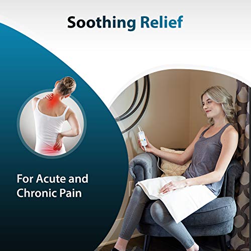 Thermotech Extra Large Digital Heating Pad for Back Pain and Cramps - Automatic Moist Heat, 26 x 14