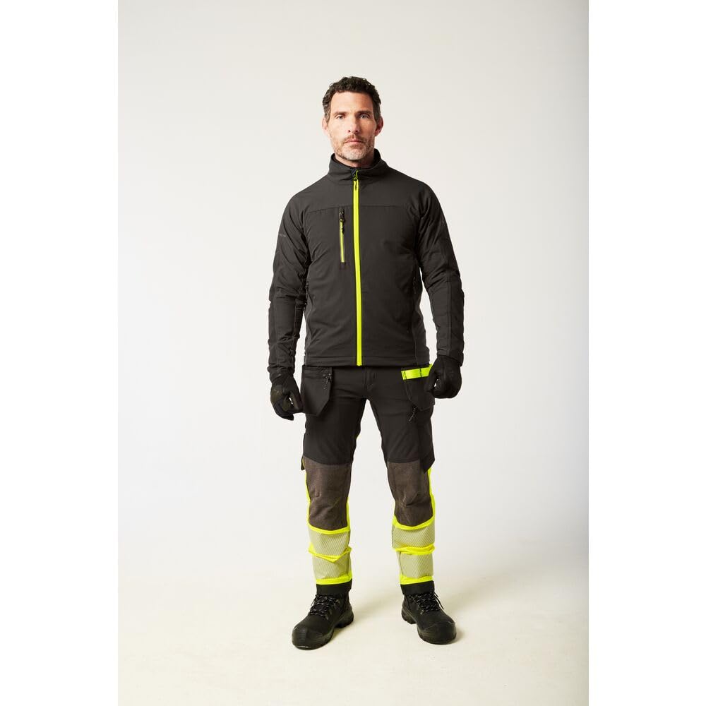 Portwest EV475 - Chaqueta de trabajo ajustada para hombre, tela elástica, cremallera inversa con estampado reflectante