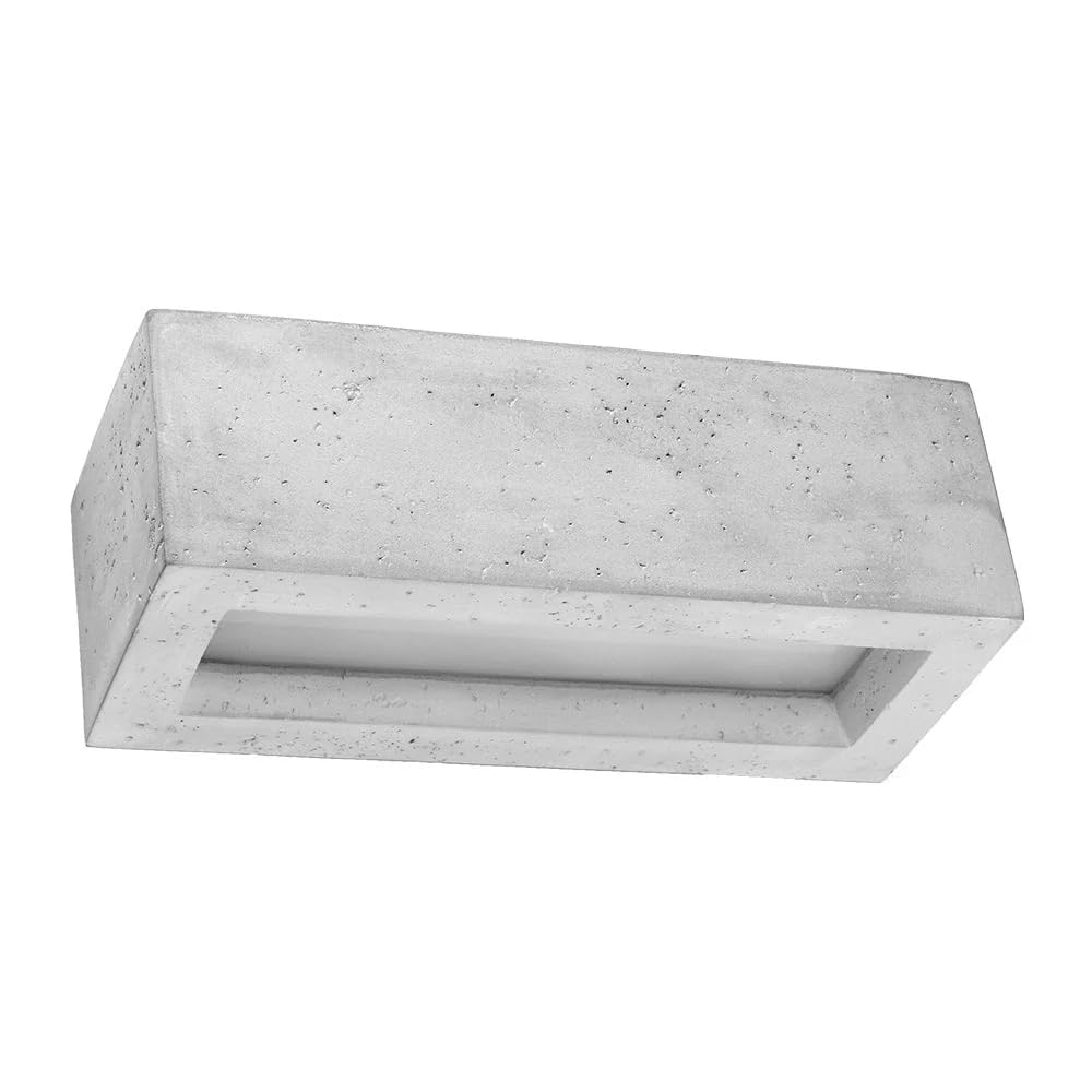 SOLLUX Concrete Lamp Single Design LED Bulb Modern Industrial Loft Wall Lamp Vega Rectangle Rectangle 30 cm
