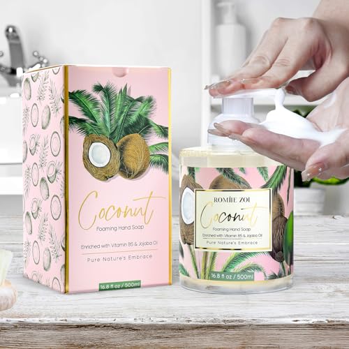 Image of ROMIIE ZOI Foaming Hand Soap, Coconut, 500ml / 16.8fl.oz | With Gift Box, Gentle cleansing, nourishes skin without drying