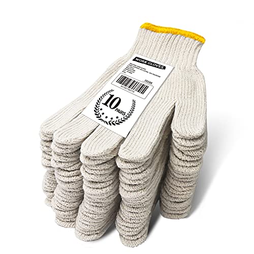 Evridwear Cotton Work Gloves Light-duty String...