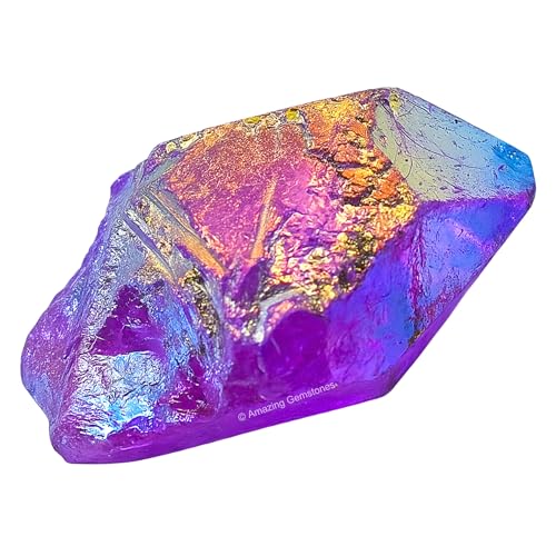 Image of Amazing Gemstone 2 Pieces Amethyst Aura Quartz Raw Crystals and Healing Stones, Natural Rocks for Meditation and DIY Raw Stones and Crystals