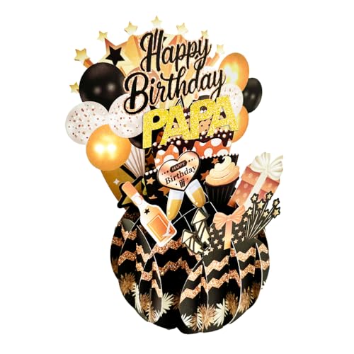 Carte pop-up « Happy Birthday » pour papa, carte de vœux d'anniversaire, cadeau de fête des pères, Noël, cadeau d'anniversaire pour papa, de fille et fils