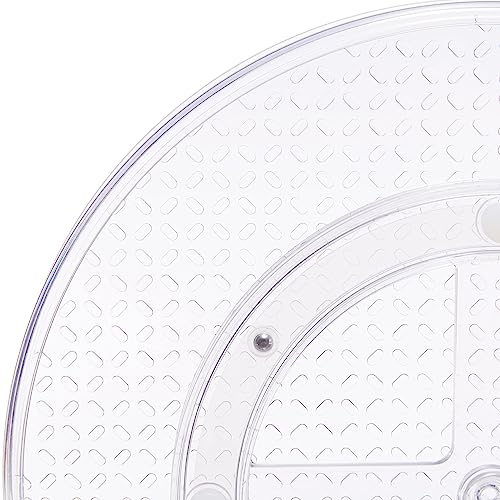 Image of Amazon Basics 2 Tier Lazy Susan Turntable Organizer for Condiments, 12 inch Diameter, Clear