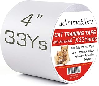 adimmobilize Cat Scratch Deterrent Tape - Anti-Scratch Cat Training Tape for Couch, Furniture, Door, 4" x33Yards, 100% Tra...