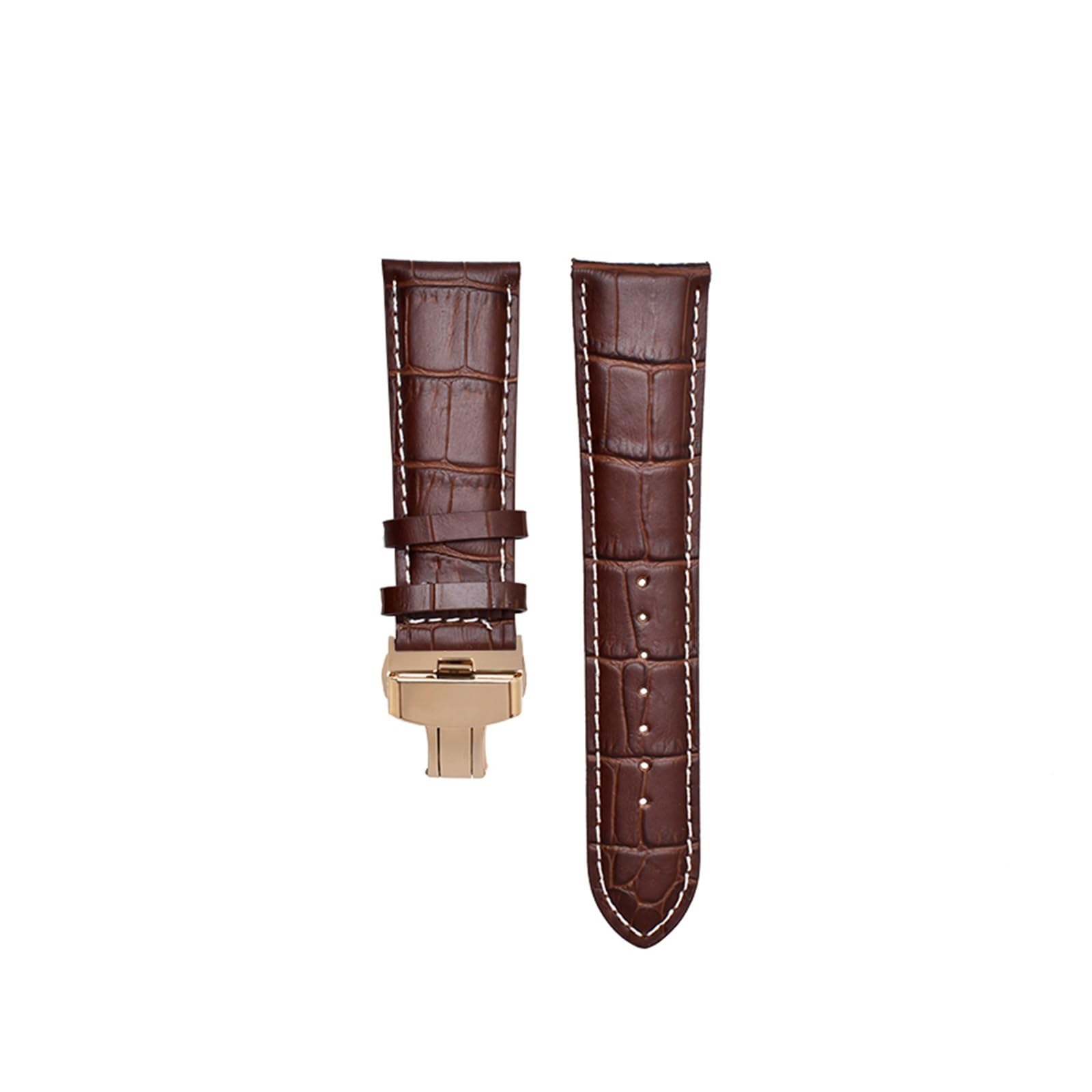 YINGO Uhrenarmband Aus Echtem Leder, 21 Mm, 22, 23, 24, Dornschließe, Herrenarmband Mit Alligatorprägung