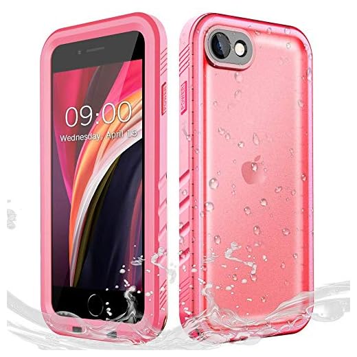Cozycase Waterproof Case for iPhone SE 3rd 2022/iPhone SE 2nd 2020/iPhone 7/8 - Shockproof Full Body Rugged Case with Built-in Screen Protector Waterproof Case for iPhone SE3/SE2/7/8 (Frosted Pink)
