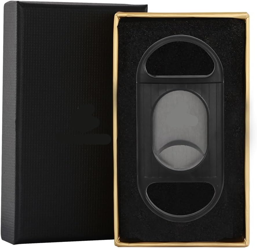 Cigar Cutter Plastic V-Shaped Guillotine Slicer Portable Metal Stainless Steel Smoking Accessories Tool(A)