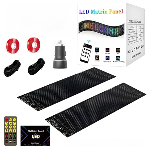 [Yizibuur]LED�d���f���� �f�r���A�C���C�g �_��܂肽���ݎ� IP65�h�� �X�}�z�A�v�����u���� ����E�����E�摜�\���Ή� ���y�A��RGB���� �ԍ�/�X��/�������p �J�X�^���f�U�C���\ �����F��LED(17.3×6.9cm 16×32) 16