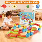 3D Jeu de train électrique Infinity Track pour les enfants 3+, 32P Magic Rail Block Trail Fusion Train, Jeu de construction Défaillance de la gravité 3D Mises en page intégrées & Voiture motorisée, STEM Cadeau d'apprentissage