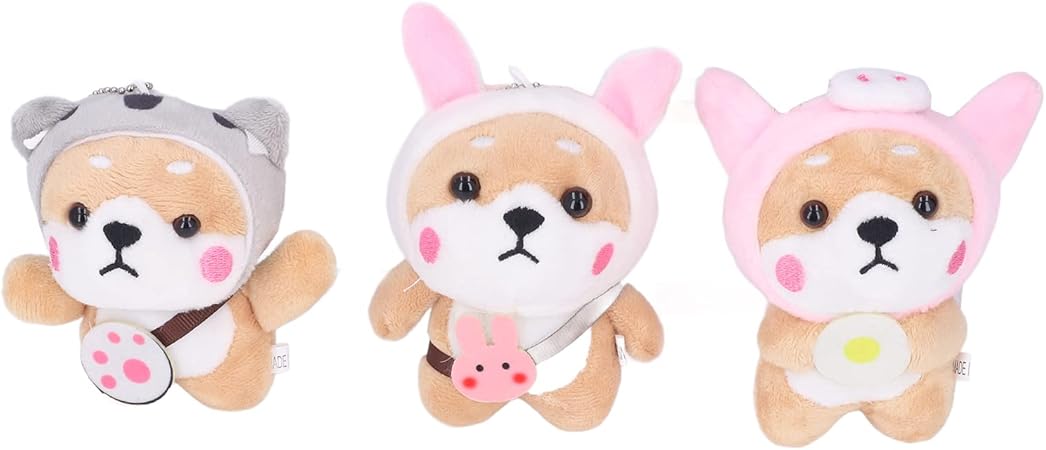 Amazon ミニ犬ぬいぐるみ人形 肌にやさしい装飾犬ぬいぐるみペンダントかわいい柔らかい3pcspp綿クリスマスパーティーのための子供のための誕生日プレゼント ぬいぐるみ おもちゃ