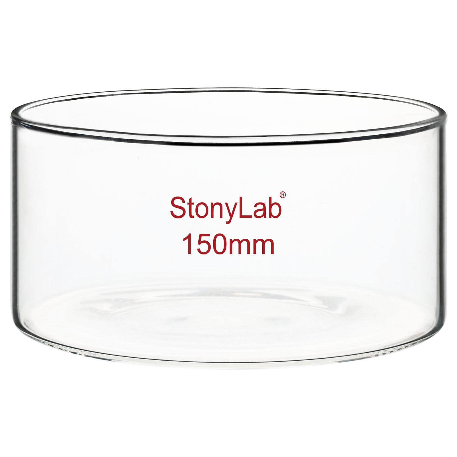 stonylab Piatto per Cristallizzazione, Piatti per Cristallizzazione in Vetro di Borosilicato a Parete Spessa per Cristallizzazione ed Evaporazione di Laboratorio, Fondo Piatto, Senza Becco