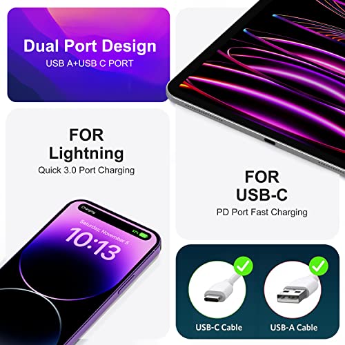 [3 Pack] Usb-C Wall Charger, 20W Durable Dual Port Qc+Pd 3.0 Power Adapter, Double Fast Plug Charging Block For Iphone 14/14 Pro/14 Pro Max/14 Plus/13/12/11, Xs/Xr/X, Watch Series 8/7 Cube(White) #TOP3