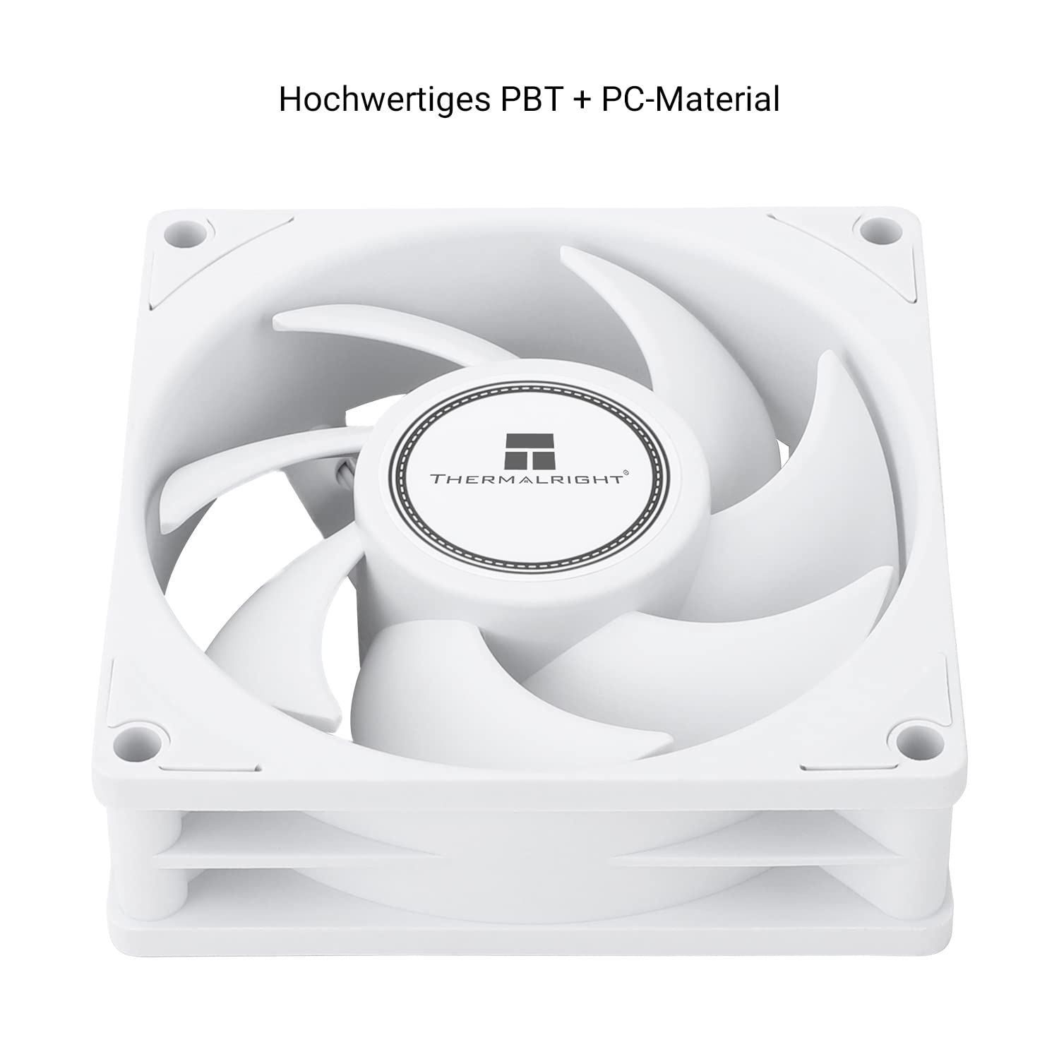 Thermalright TL-B8W CPU wentylator komputerowy, cichy, 4-pinowy PWM, cichy wentylator chłodzący, 80 mm, prędkość 2200 obr./min, 80 x 80 x 25 mm (biały)