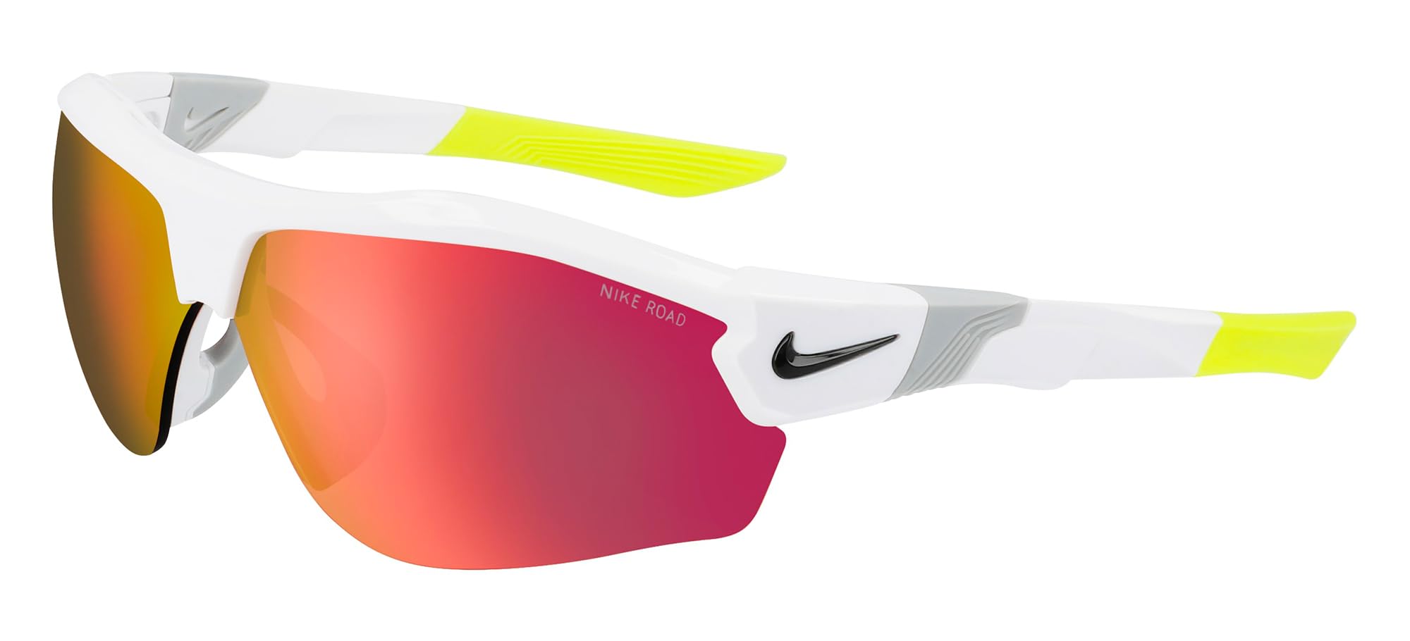Nike DJ2032-100 Show X3 Sunglasses White Frame Color, Road Tint With Mercury Mirror Lens