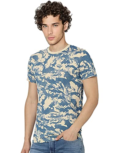 Image of Jack & Jones Men's Cotton Printed Slim Fit Crew Neck T-Shirt