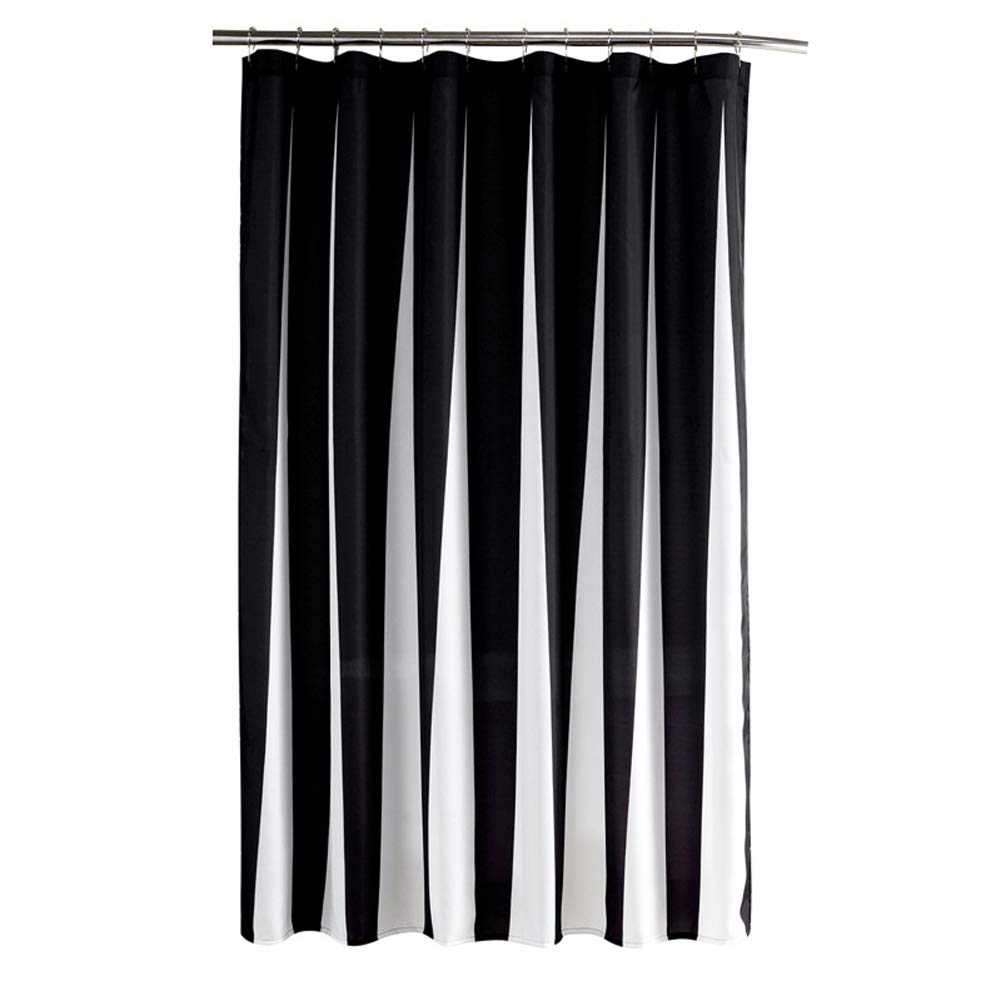 Black And White Striped Shower Curtain Polyester Waterproof Mildew Shower Curtain 12 Hook Fabric Shower Curtain Suitable For Home Luxury Hotel (70 * 72/70 * 79inch),70 * 79inch