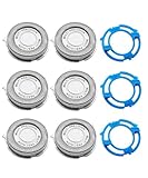 6Pcs SH50 Replacement Heads with 3Pcs Blade Retaining Rings Replacement for Philips Norelco 5000 Series,men's electric shaver replacement heads