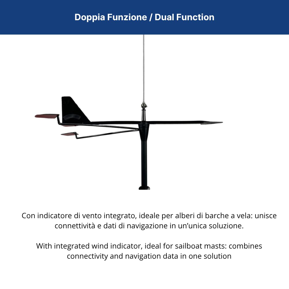 Glomex Antena VHF Marina 6dB Design Black Edition, modelo SGV80SBWIBK (Black Swan) – Alto rendimiento, instalación premium, para yates y barcos