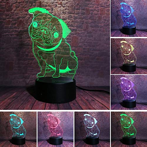 Lxxyd Luce Notturna 3d Di Illusione Ottica Carlino Carino7 Colori Multicolore Comodino Ottico Luci Notturne Illuminazione Per Bambini Lampada