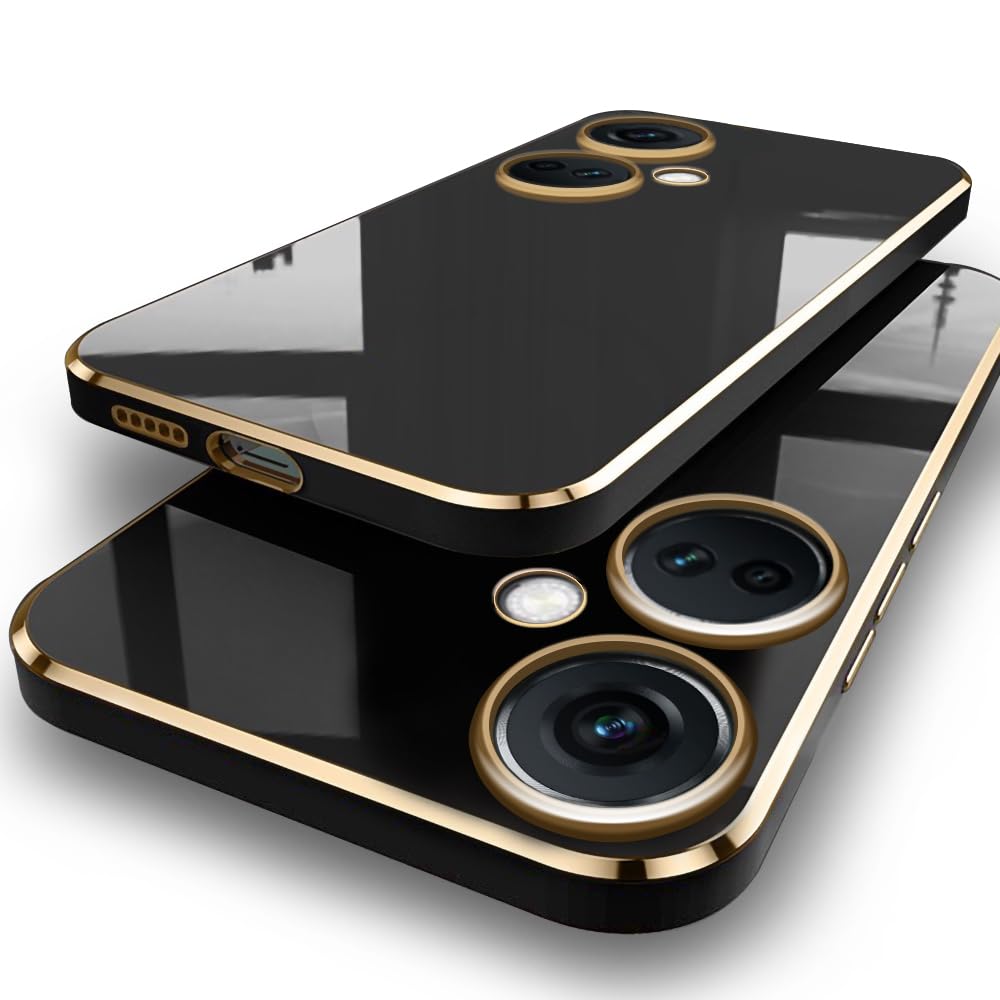 TheGiftKart Luxurious Golden-Plated Back Cover Case for OnePlus Nord CE 3 5G | Raised Lips for Camera & Screen Protection | Shockproof Design | Stylish Back Cover for OnePlus Nord CE3 5G (TPU, Black) (B0CDCLVGC4) Amazon Price History, Amazon Price Tracker