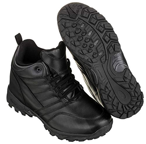 CALTO Men's Invisible Height Increasing Elevator Shoes - Black Leather Lightweight Trainer Sneakers - 4.5 Inches Taller - FD003 - Size 8 D(M) US4