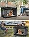 Feandrea Hundebox faltbar, 106,7 cm Transportbox für große Hunde, Hundetasche, Oxford-Gewebe, mit 4 Türen aus Netzstoff, Griffen, Taschen für Futter und Wasserflasche, tintenschwarz PDC021B01