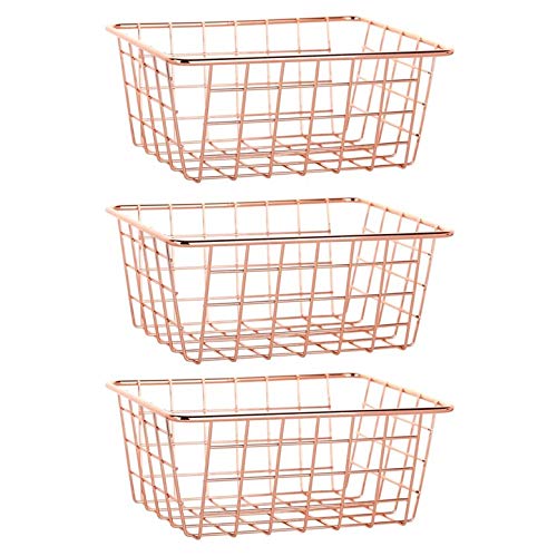 給食カゴ ステンレスカゴ メタルワイヤー スタッカブルバスケット 3個