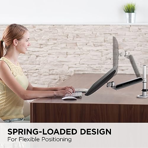 Image of ViewSonic LCD-MA-001 Spring-Loaded Monitor Desk Mounting Arm for 1 Monitor 32 Inches and Above Max 22 lbs, VESA Compatible, Full Ergonomic Adjustability, and 2-in-1 Mounting Base