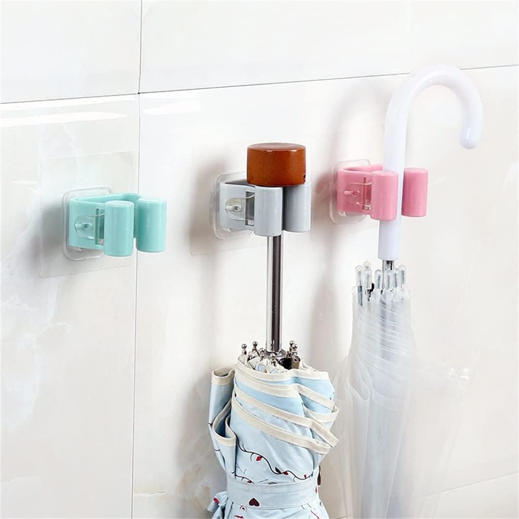 JSEIAJB Mop Hooks Traceless Bathroom Mop Hook Broom Shelf Mop Clamp Bathroom Hooks Bathroom Holder Shower Hooks(White-Patch Five-Pointed star4)