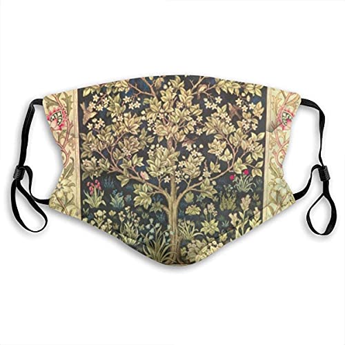 Lesif William Morris Tree Of Life - Máscaras de tela para nariz y boca, lavable, transpirable, reutilizable, pasamontañas multifuncional para hombres y mujeres
