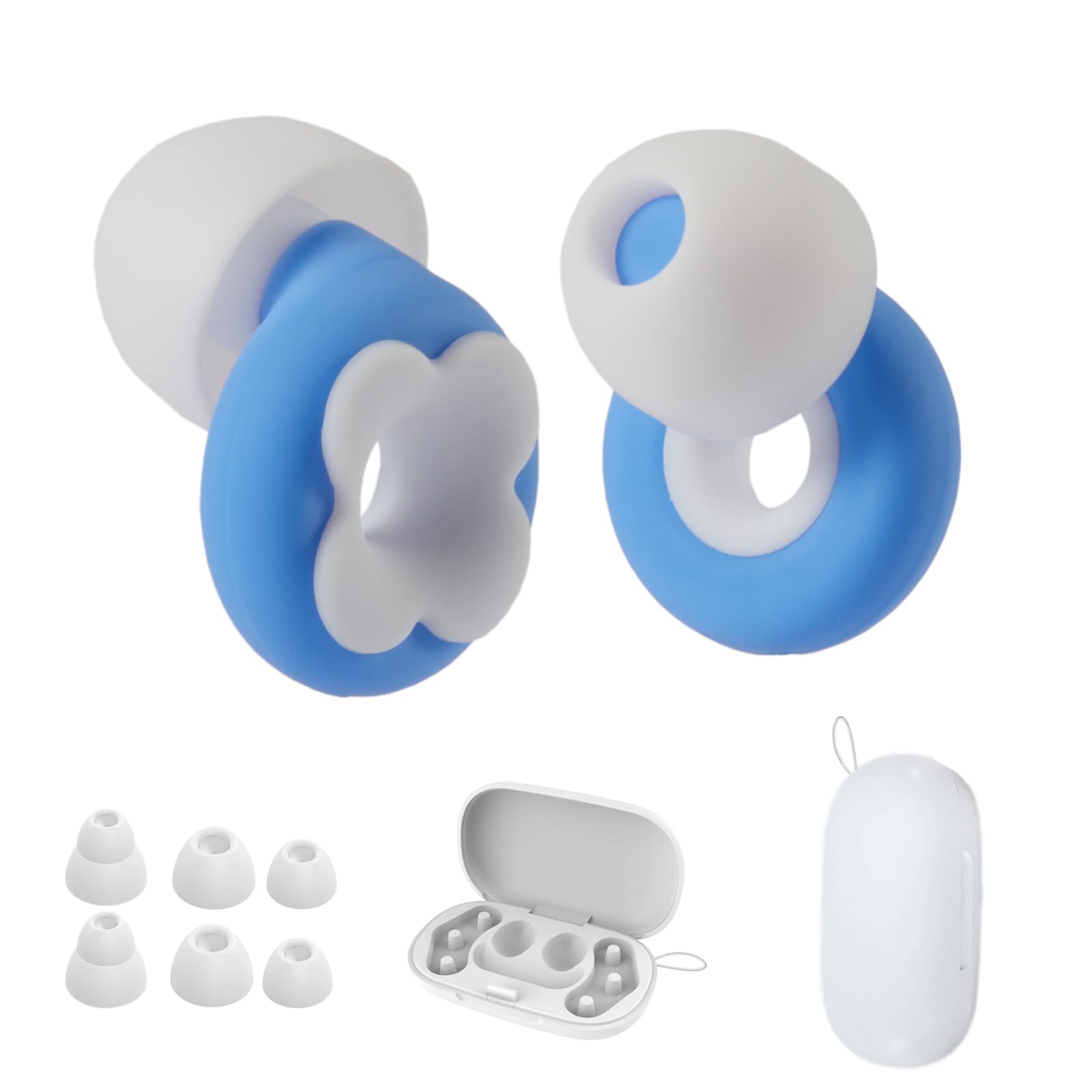 Tappi Orecchie Dormire, 35 dB Tappi per Orecchie Antirumore, Silicone Riutilizzabile e Ultra Confortevoli per Dormire, Lavoro, Viaggiare, Concentrarsi 8 Punte (XS/S/M/L