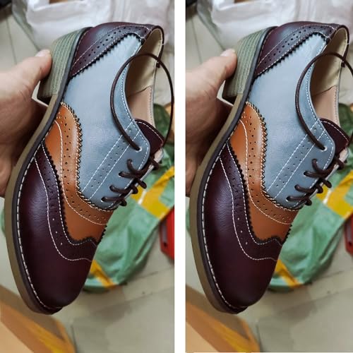 Retro Mix Color Fashion Oxford Shoes for Women Casual Chunky Heel lace up Sneaker2