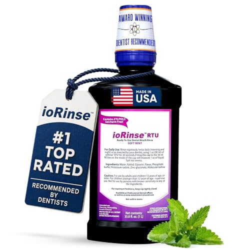 ioRinse RTU Halitosis Mouthwash for Fresh Breath, Dentists' Top Choice, Alcohol Free & Fluoride Free...