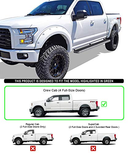 HD Ridez Running Board 6" Silver para Ford F150 y F-250 F-350 miniatura 6