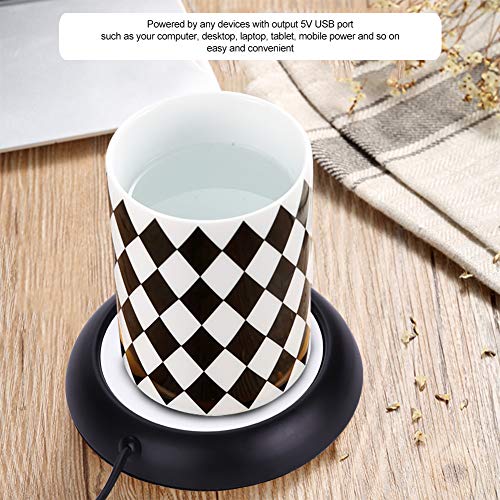 Coffee Mug Warmer,USB Beverage Heater Pad Electronic Thermostat Heater Cup Heating Pad Cup Thermostat Coaster for Home Office Home Desk Use (Matt Black)